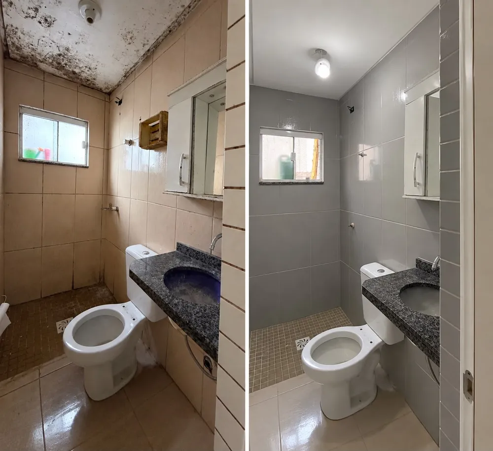 Renovação de banheiro (antes e depois) - LitColor, Litoral Norte Gaúcho